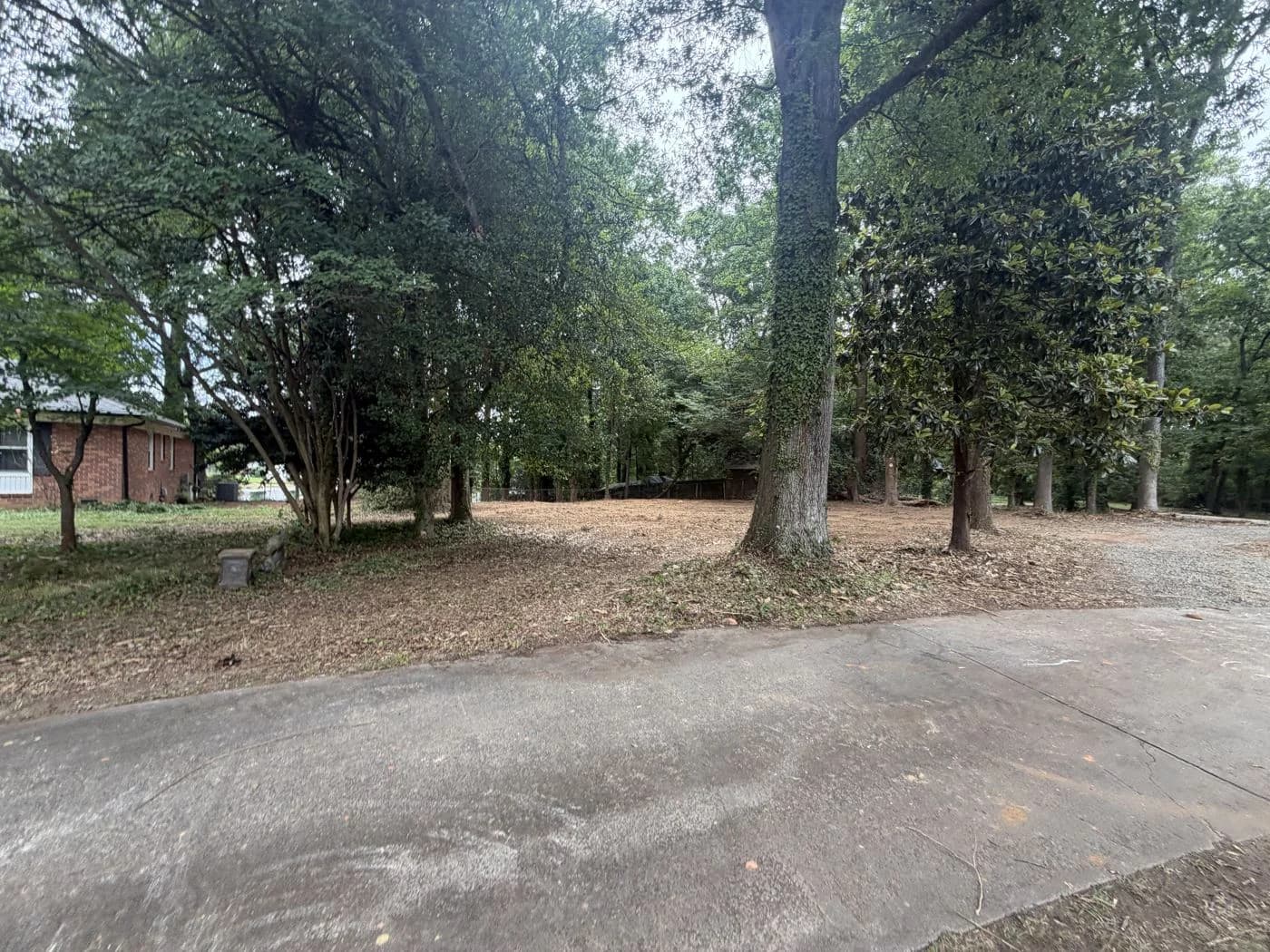 Driveway and access beside the Mint Hill clearing project
